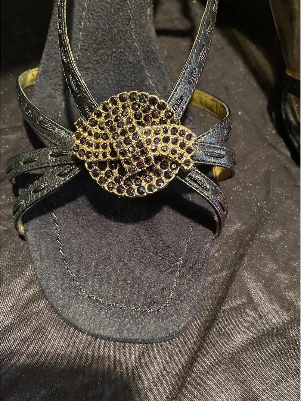 Bandolino  Sandals Heels Black Sequins Womens Size 7.5 - Picture 3 of 6